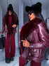 Bordeaux jacket with bordeaux fur "LUX FUR" FL47